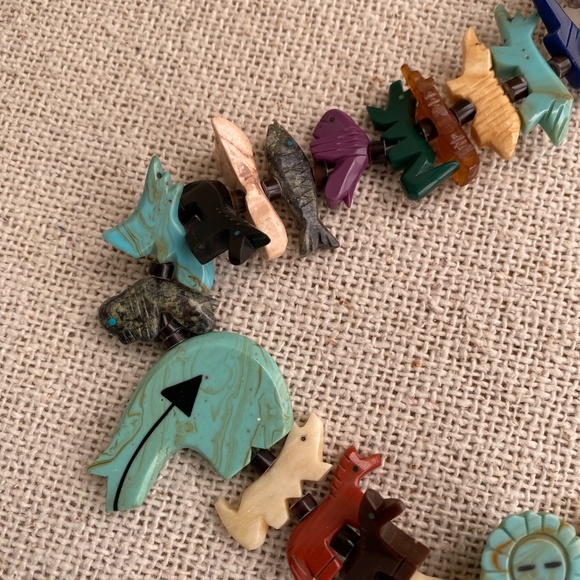 Zuni Fetish Necklace - Turquoise and other Stones and Beads - Picture 4 of 10